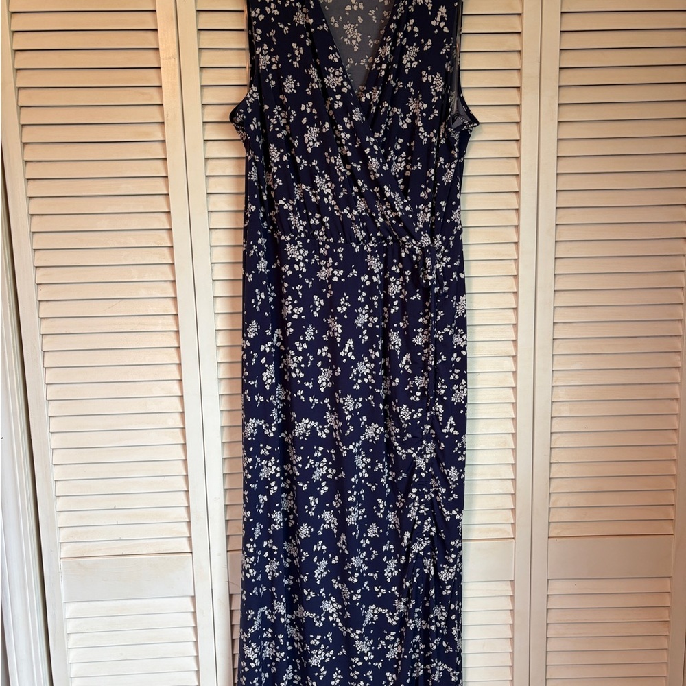 Lane Bryant Floral Navy Maxi Dress